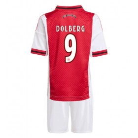Ajax Kasper Dolberg #9 Hemmakläder Barn 2025-26 Kortärmad (+ Korta byxor)